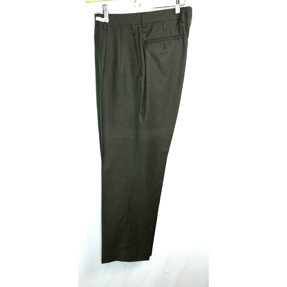 Alan Flusser Mens Pants 32/32‎ Brown Pleated Dress Golf Slacks